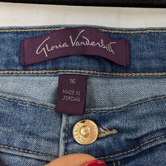 Gloria Vanderbilt Amanda Light Wash Denim Jeans Size 16 - Picture 7 of 13